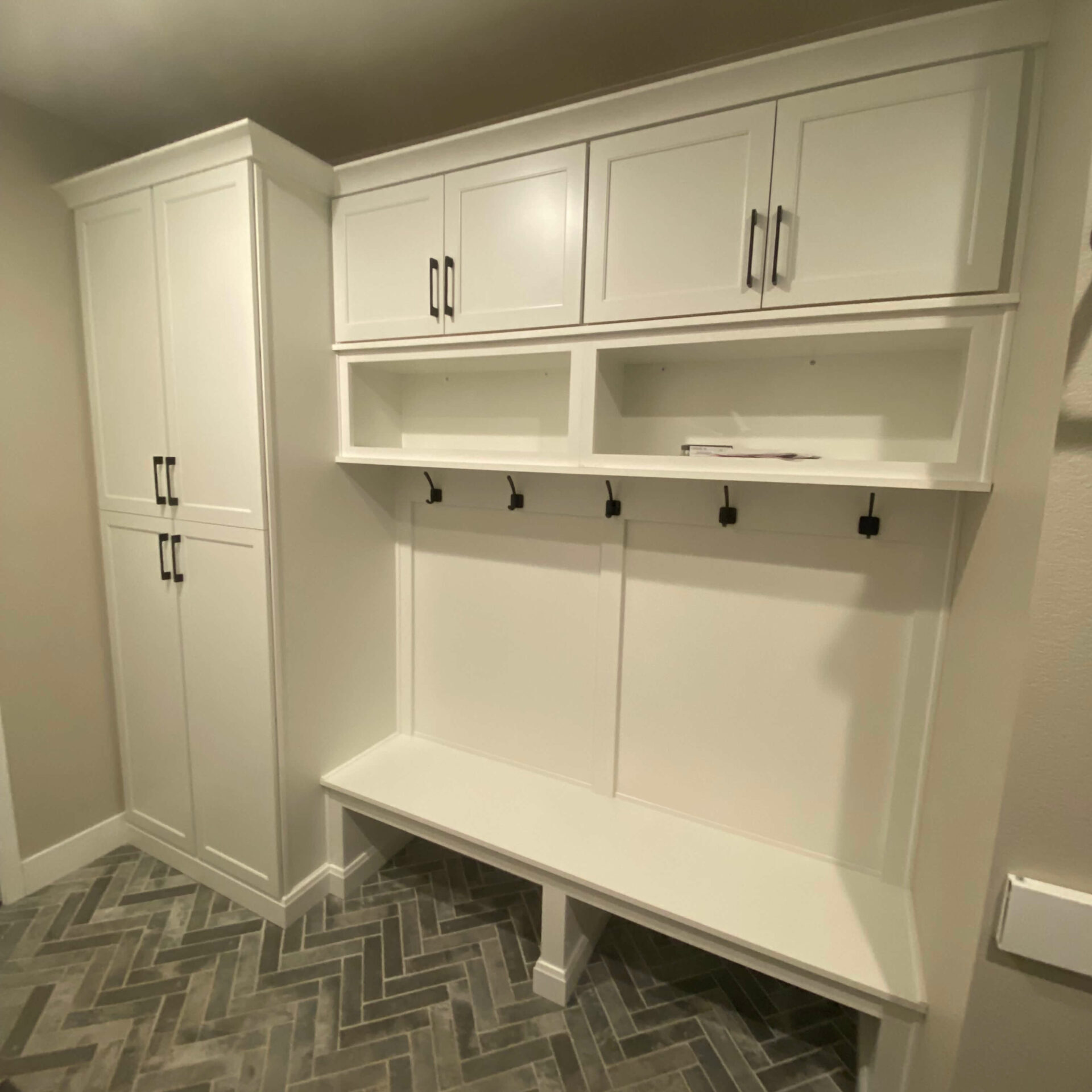 mudroom custom cabinet installation